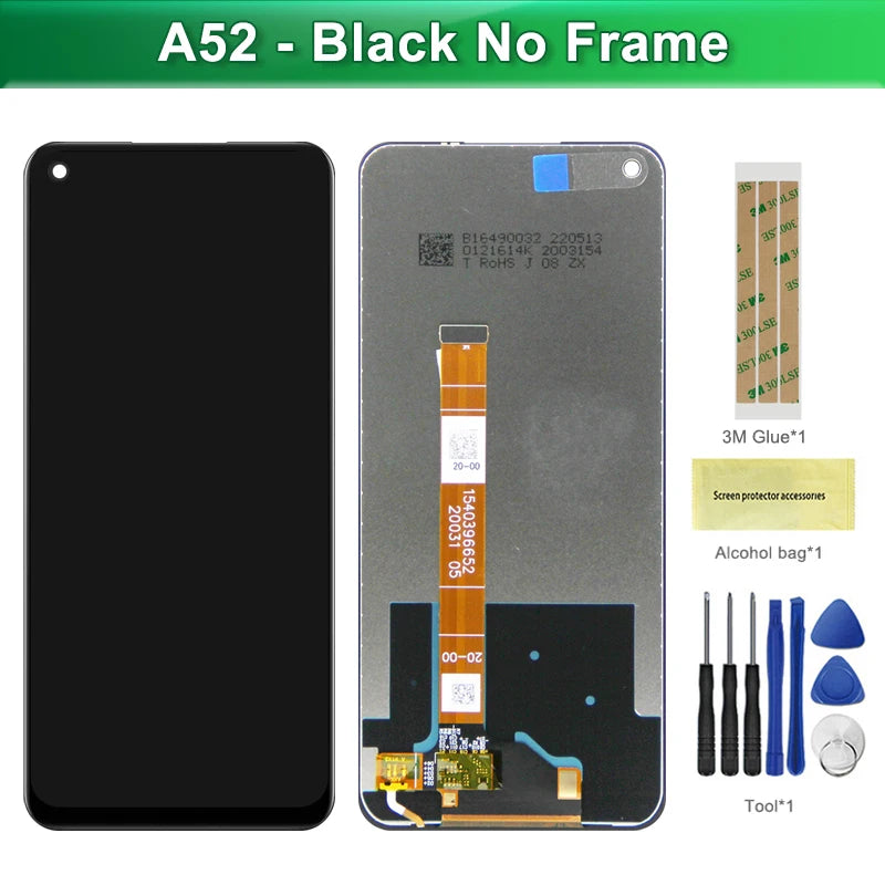 6.5" Display Screen for Oppo A92 CPH2059 Lcd Display Digital Touch Screen with Frame for Oppo A92 Screen Replacement OPPO phone repair parts