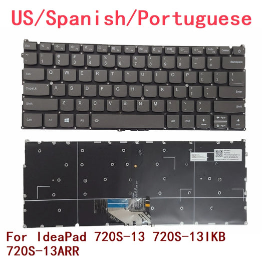 New US Spanish Portuguese Laptop Backlit Keyboard For Lenovo IdeaPad 720S-13 720S-13IKB 720S-13ARR Notebook PC Replacement Lenovo laptop repair parts