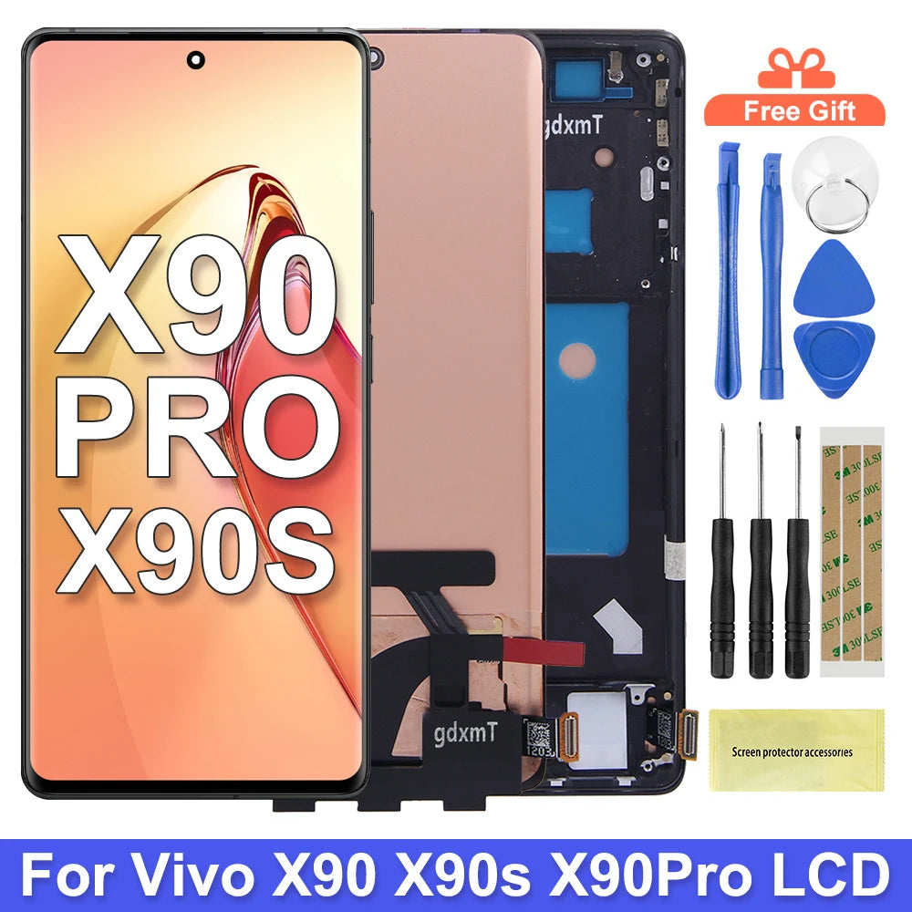 6.78" AMOLED For VIVO X90 LCD Touch Screen For VIVO X90S X90 Pro LCD Display Touch Screen Digitizer Replacement Parts Tested Vivo phone repair parts