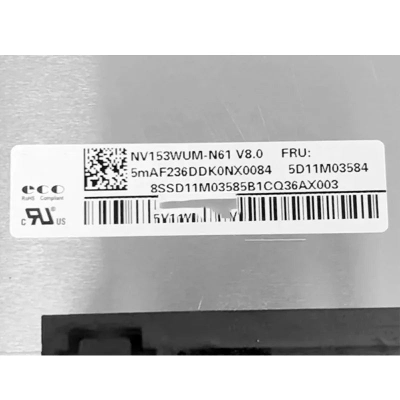 15.3 Inch Laptop LCD Screen NV153WUM N61 NV153WUM-N61 B153UAN01.H MNF307QS1-1 1920x1200 eDP 30 Pin Matrix Panel Replacement