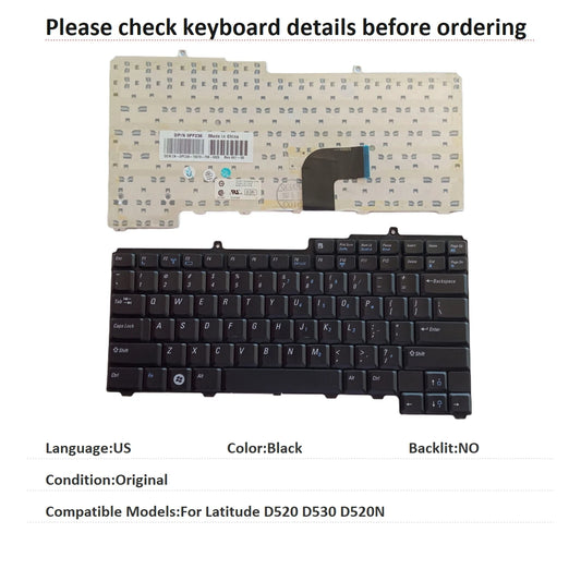 New US Language  Keyboard For Dell Latitude D520 D530 D520N Notebook PC Replacement KeyboardDell laptop repair parts