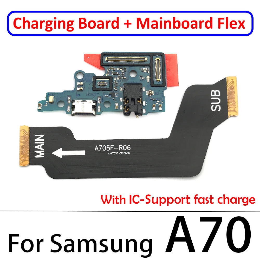 10Pcs USB Charging Board Port Connector Main Board Flex Cable For Samsung A10 A20 A30 A50 A70 A10s A20s A21s A30s A50s A31 A51 Samsung phone repair parts