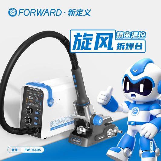 FORWARD FW-HA05 1000W Hot Air Rework Station Brushless Turbine Fan 16000RPM 3.5" Color Screen for BGA PCB Soldering Repair Professional Repair Tools