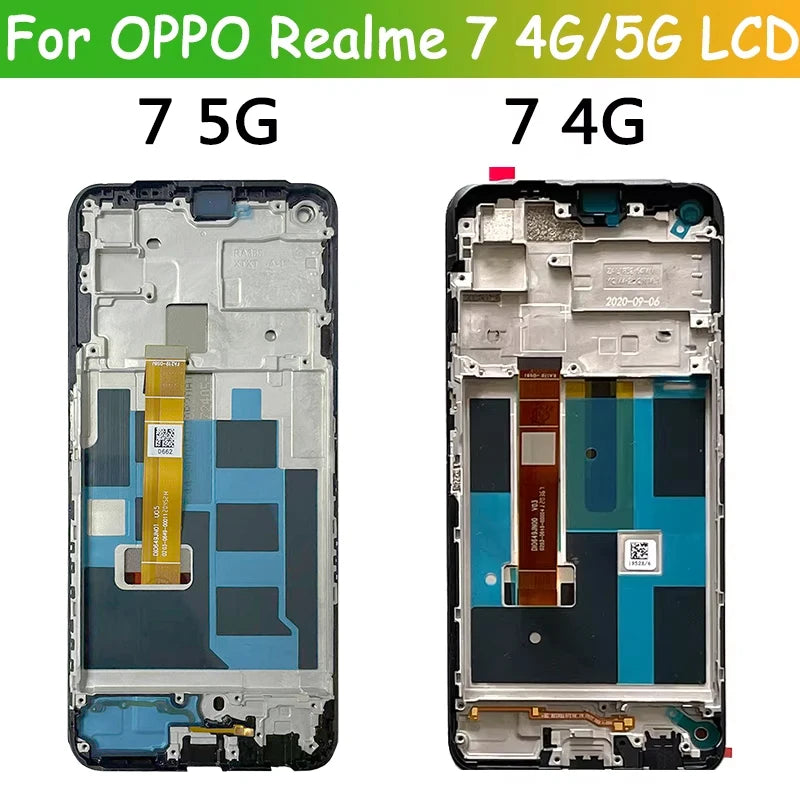 6.5"New For Oppo Realme 7 (Global)  RMX2155 RMX2151 LCD Display Screen Touch Panel Digitizer For Realme 7 5G RMX2111 Display Oppo phone repair parts Realme phone repair parts