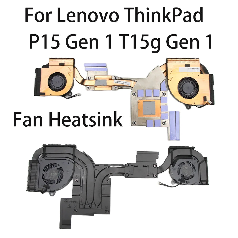 Original For Lenovo ThinkPad P15 Gen 1 T15g Gen 1 Laptop Fan Heatsink CPU Cooler Cooling Fan FRU:5H40X89381 5H40X89383 Lenovo laptop repair parts