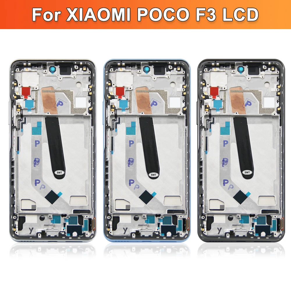 6.67" Super AMOLED Poco F3 Display Screen, for Xiaomi Poco F3 M2012K11AG Lcd Display Digital Touch Screen with Frame Replacement Xiaomi phone repair parts