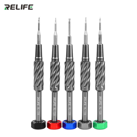 RELIFE RL-728 Mobile Phone Repair Screwdriver Strong Magnetic Ddsorption Mute Bearing S2 Steel Gun Screwdriver Tool Professional Repair Tools