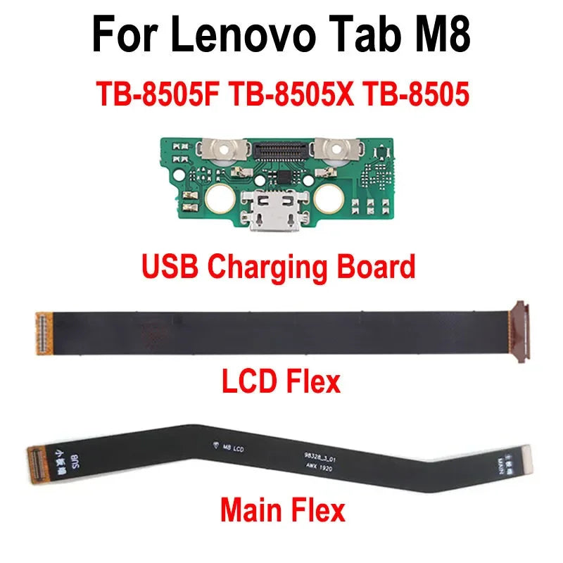 USB Charging Port Connector Charge Dock Board LCD Motherboard Main board Flex Cable For Lenovo Tab M8 TB-8505X TB-8505F TB-8505 Lenovo Tablet repair parts