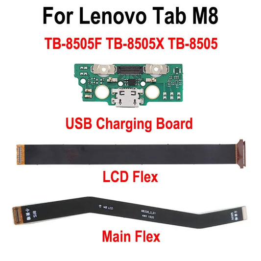 USB Charging Port Connector Charge Dock Board LCD Motherboard Main board Flex Cable For Lenovo Tab M8 TB-8505X TB-8505F TB-8505 Lenovo Tablet repair parts