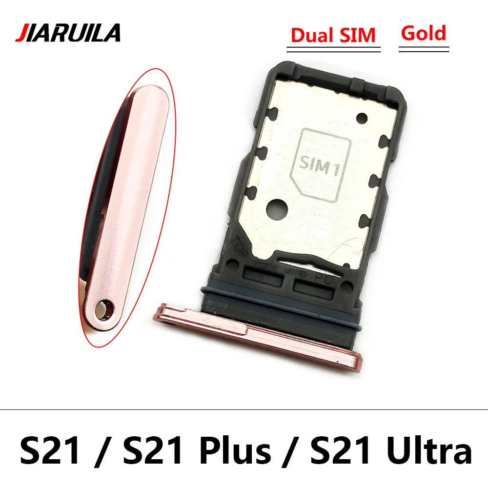 New For Samsung S21 S20 Plus Ultra Fe Dual SIM Card Slot SD Card Tray Holder Adapter Replacement Spare Parts Samsung phone repair parts