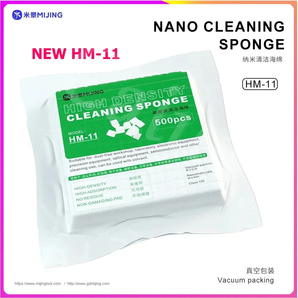 MIJING HM-11 Nano Cleaning Sponge for Mobile Phone Rear Glass/Screen/Frame/Camera Module Cleaning Without Residue Removal Tools Professional Repair Tools