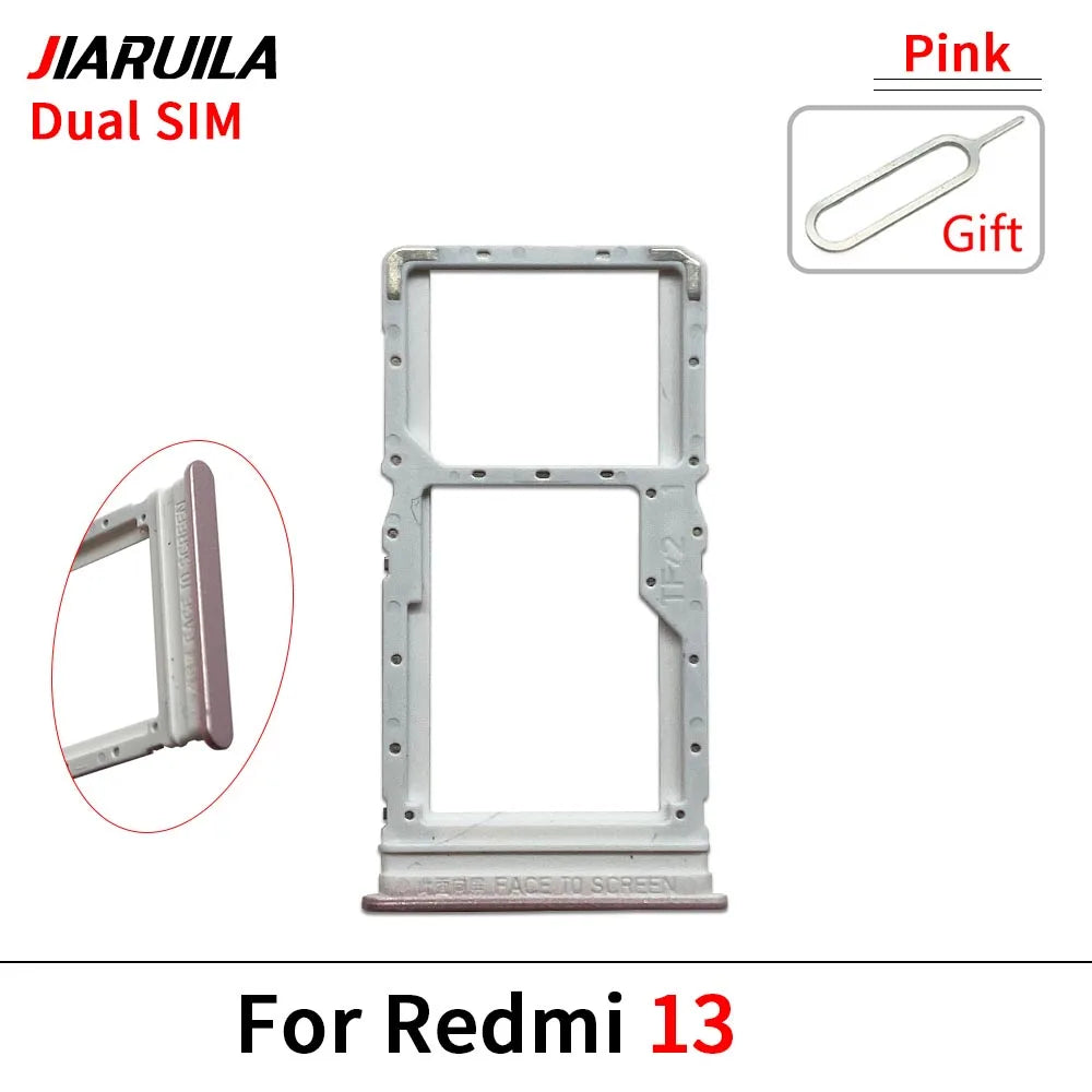 10Pcs ，SIM Card Tray Slot Holder Adapter Accessories For Xiaomi Redmi 12 12C 13 13C 14C Replacement Spare Parts Xiaomi  Xiao mi phone repair parts