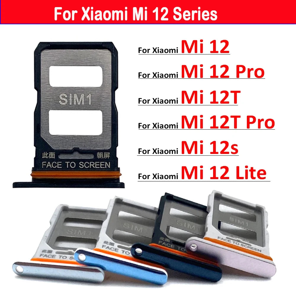 New For Xiaomi Mi 12 12T Pro 12 Lite 12s SIM Card Slot SD Card Tray Holder Adapter Replacement Parts  Xiaomi  Xiao mi phone repair parts
