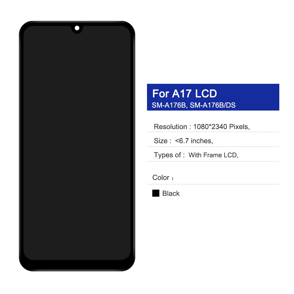 High Quality For Samsung Galaxy A17 5G A176 SM-A176B With Frame LCD Display Touch Screen Digitizer Assembly  ﻿ Samsung phone repair parts