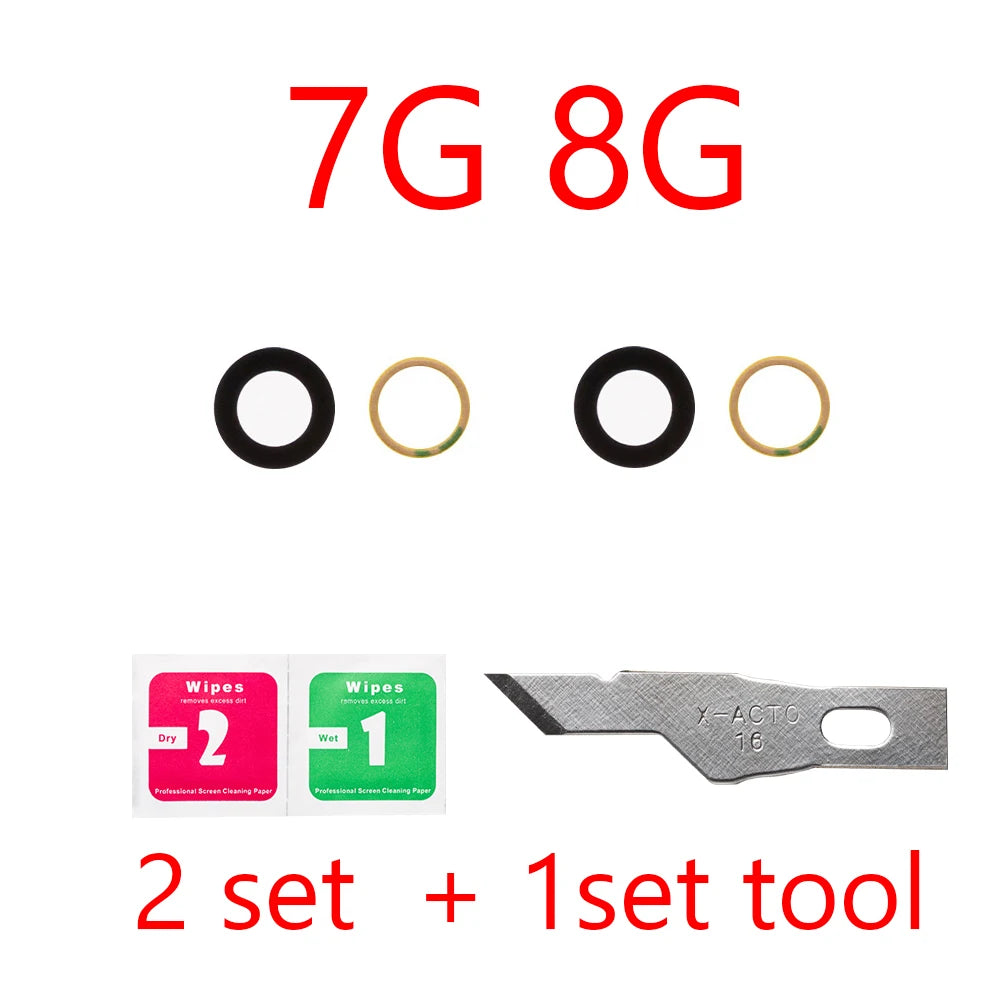 2set For iPhone 13 Pro Max 12 11 14 ProMax Mini XR XS XSMax  Back Rear camera Glass lens with sticker adhesive Replacement iPhone phone repair parts