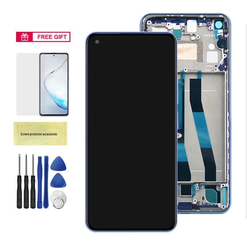 Mi 11 Lite Display Screen , for Xiaomi Mi 11 Lite 5G M2101K9G M2101K9C Lcd Display Digital Touch Screen with Frame Replacement Xiaomi phone repair parts