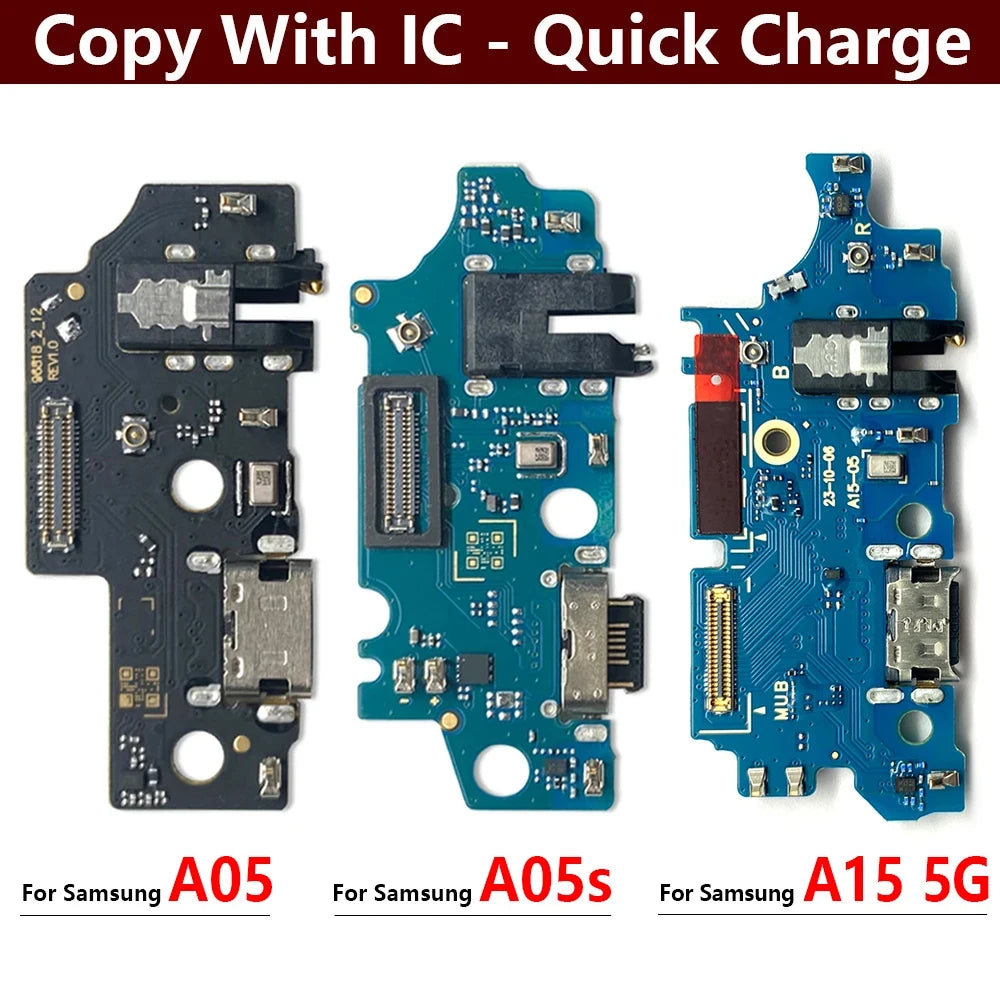 New USB Charging Port Board Flex Cable Connector Parts For Samsung A05 A05s A15 A25 A35 A55 A06 A16 4G 5G Microphone Module Samsung phone repair parts