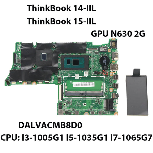 Laptop Motherboard For Lenovo ThinkBook 14-IIL/15-IIL DALVACMB8D0 GPU:630 2G With CPU i3-1005G1 i5-1035G1 i7-1065G7 5B20S43875  Lenovo laptop repair parts