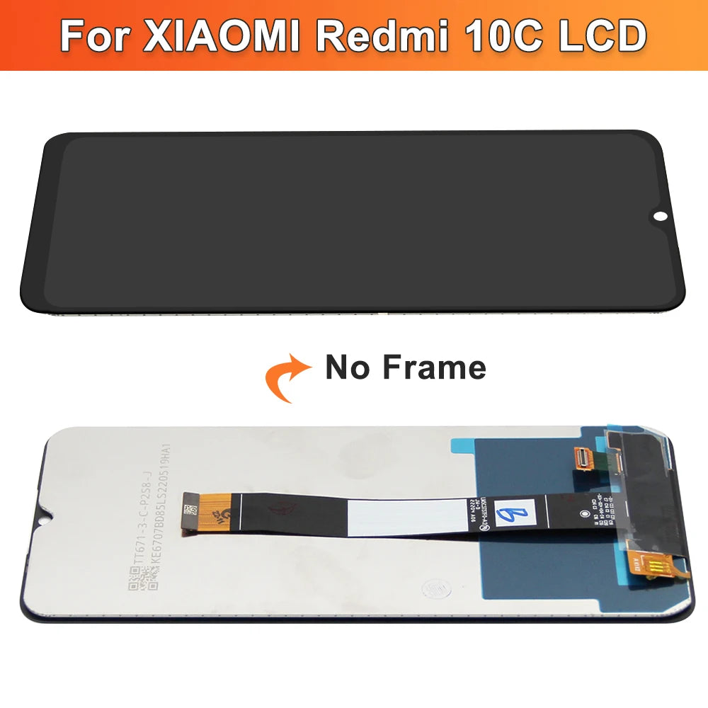 6.71" for Xiaomi Redmi 10C Lcd Display Touch Screen Digitizer Replacement for Redmi 10C 220333QAG 220333QBI With Frame Screen Xiaomi phone repair parts
