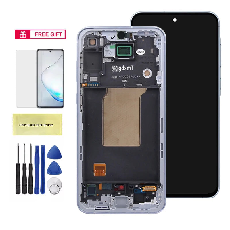 A55 TFT Screen Assembly for Samsung Galaxy A55 A556B A556B/DS LCD Display Digital Touch Screen with Frame Replacement Samsung phone repair parts