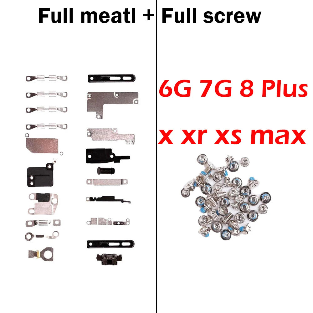 1set Full screws For iPhone 7 8 Plus 5S 6G 6S Plus Accessories Inside lcd screen battery home button Small Metal  Bracket Shield iPhone phone repair parts