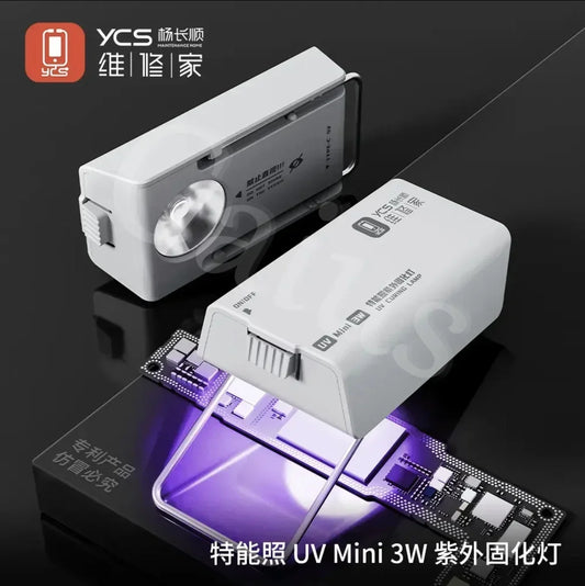 YCS UV MINI Curing Lamp Intelligent Nail art uv light 3W High Power Fast Curing Light  Motherboard UV Glue Curing Repair Lamp Professional Repair Tools