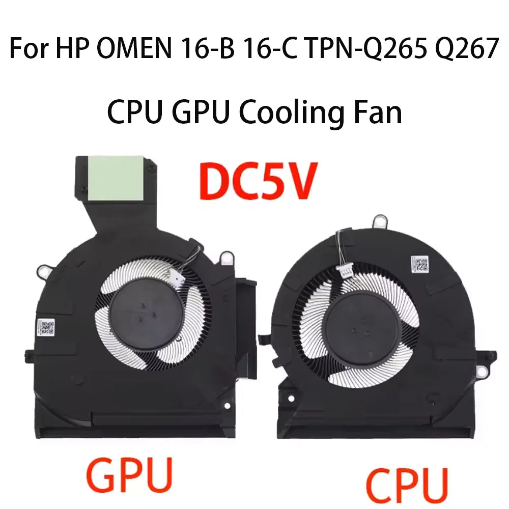 Original For HP OMEN 16-B 16-C TPN-Q265 Q267 DC5V Laptop CPU GPU Cooling Fan M75483-001 M75485-001 HP laptop repair parts