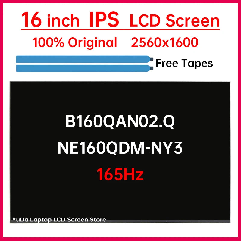 16 Inch 165Hz LCD Screen B160QAN02.Q NE160QDM-NY3 For ASUS ROG Zephyrus M16 GU603 GU603H GU603Z Display Matrix Panel eDP 40 Pins ASUS laptop repair parts