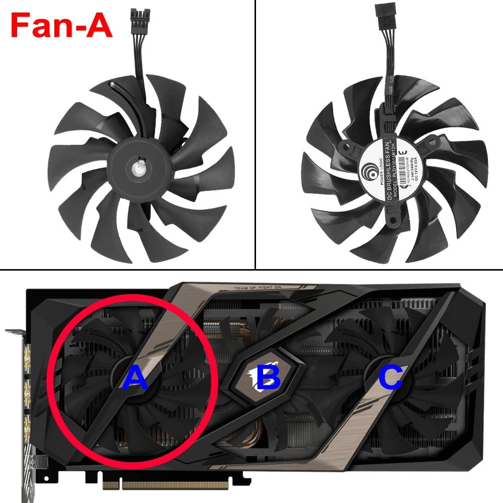 New Original 95MM PLD10015B12H Cooling Fan Replacment For Gigabyte AORUS GeForce RTX 2060 2070 2080 Ti SUPER 8G Graphics Card Gigabyte laptop repair parts