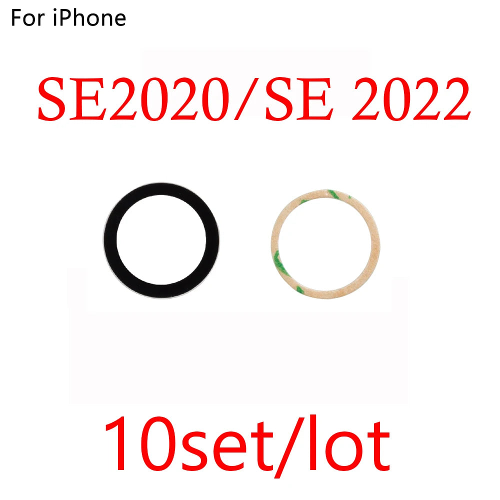 10pcs Rear Back Camera Lens Glass for iPhone 14 13 Pro Max 12 11 ProMax Mini XR XS XSMax X 7 8 Plus 6 6s SE with Glue Sticker iPhone phone repair parts