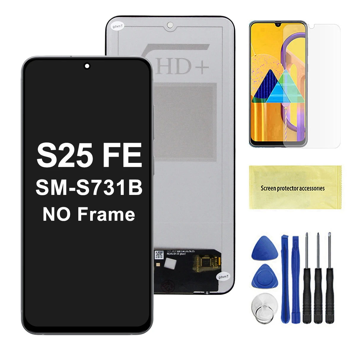 S25 FE Screen For Samsung S25 FE SM-S731B, SM-S731B/DS LCD Display With Touch Screen Digitizer Replacement Part 100% Tested Samsung phone repair parts