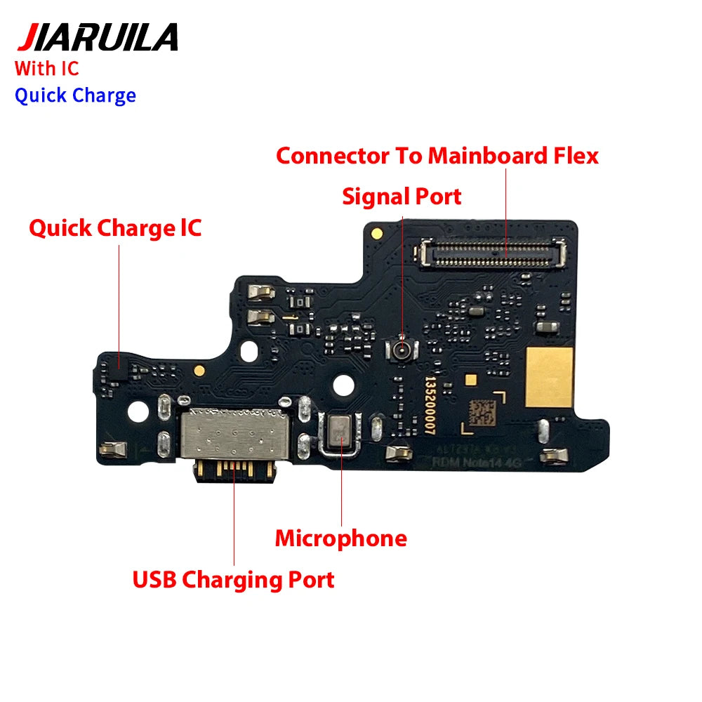 10Pcs Dock Connector Micro USB Charger Charging Port Main Flex Cable Microphone Board For XIaomi Redmi Note 14 Pro Plus 4G 5G  Xiaomi  Xiao mi phone repair parts