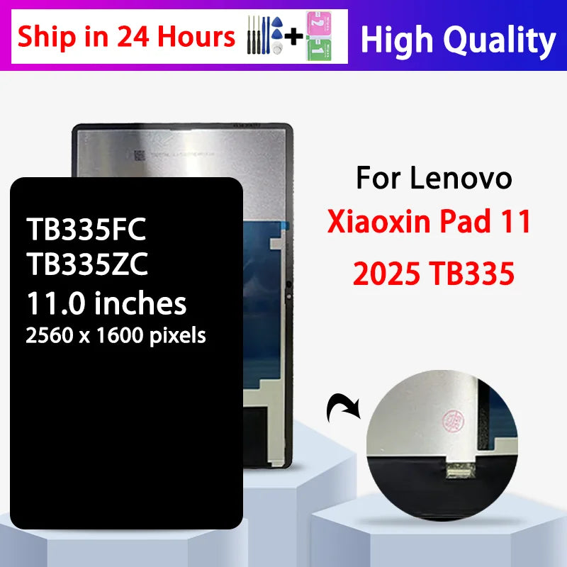 11.0“New For Lenovo Xiaoxin Pad 2025 TB335 Display Touch Screen Dgitizer Glass Assembly TB335FC TB335ZC Display Replacement Tablet repair parts