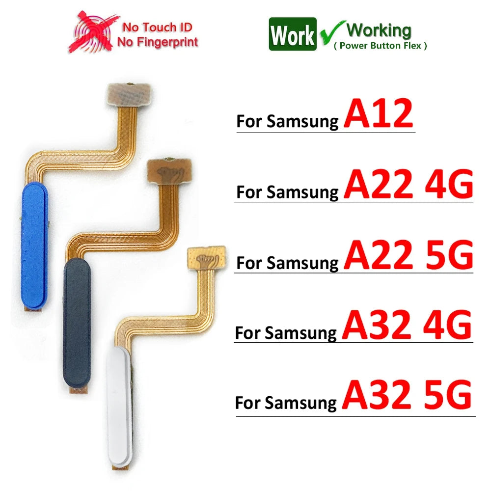 New For Samsung A12 A22 A32 4G 5G Fingerprint Sensor Home Return Key Menu Button Flex Ribbon Cable Samsung phone repair parts