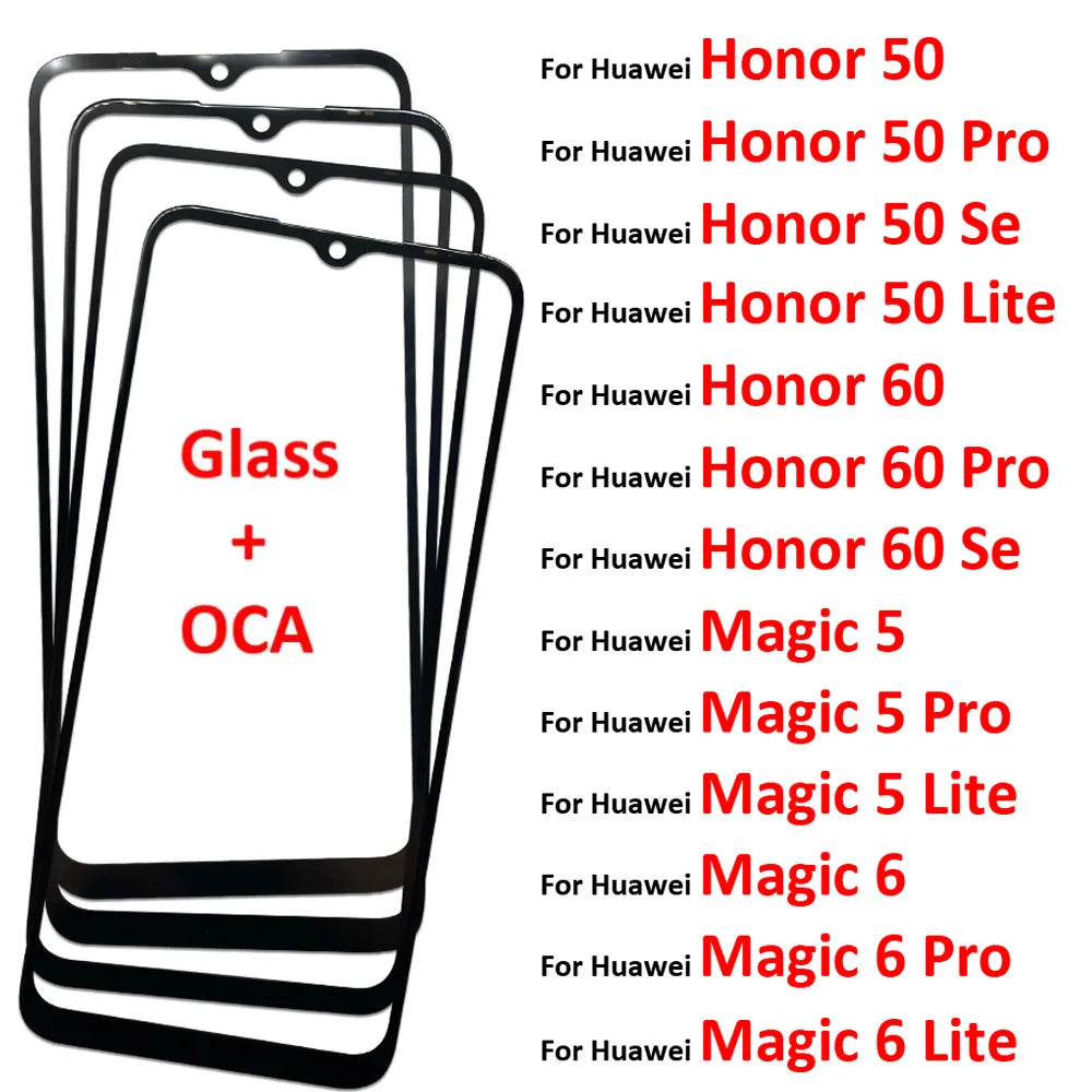 New Front Screen Outer Glass With OCA For Huawei Magic 5 6 Pro Lite / Honor 50 60 Pro SE Lite Huawei phone repair parts