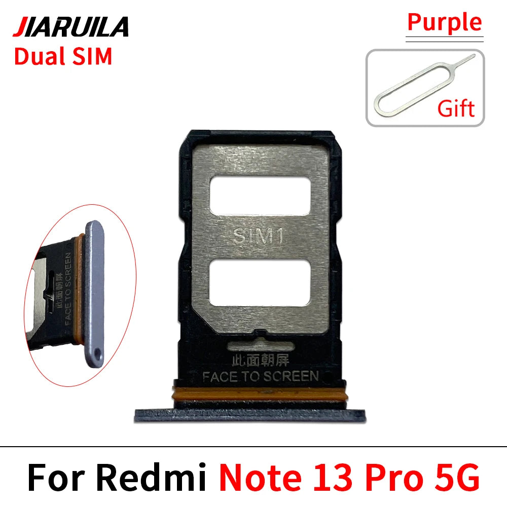 10Pcs, SIM Card Slot SD Card Tray Holder Adapter For Xiaomi Redmi Note 13 Pro Plus 4G 5G  Xiaomi  Xiao mi phone repair parts