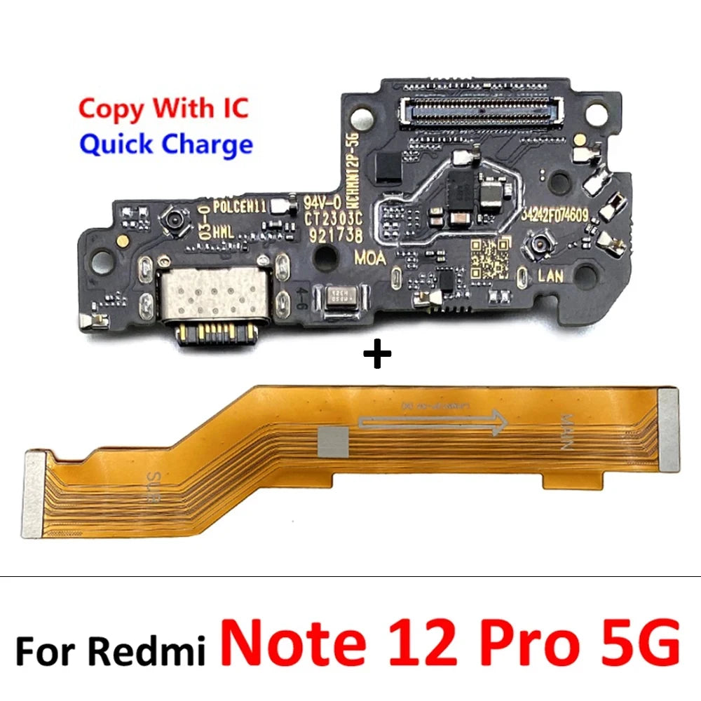 New USB Charger Charging Board Dock Port Connector Main Flex Cable For Xiaomi Redmi Note 10 10s 11 11s 12 12s 13 Pro Plus 4G 5G Xiaomi  Xiao mi phone repair parts