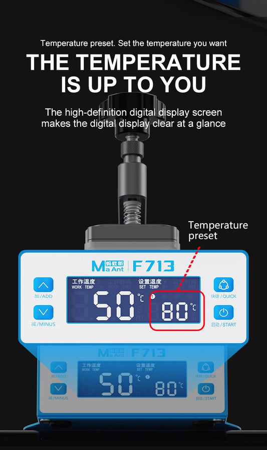 MAANT F713 Frame Removing Machine Electric Control Clamp + Upper Lower Suction Panels Heating Screen Disassembly Tool Professional Repair Tools