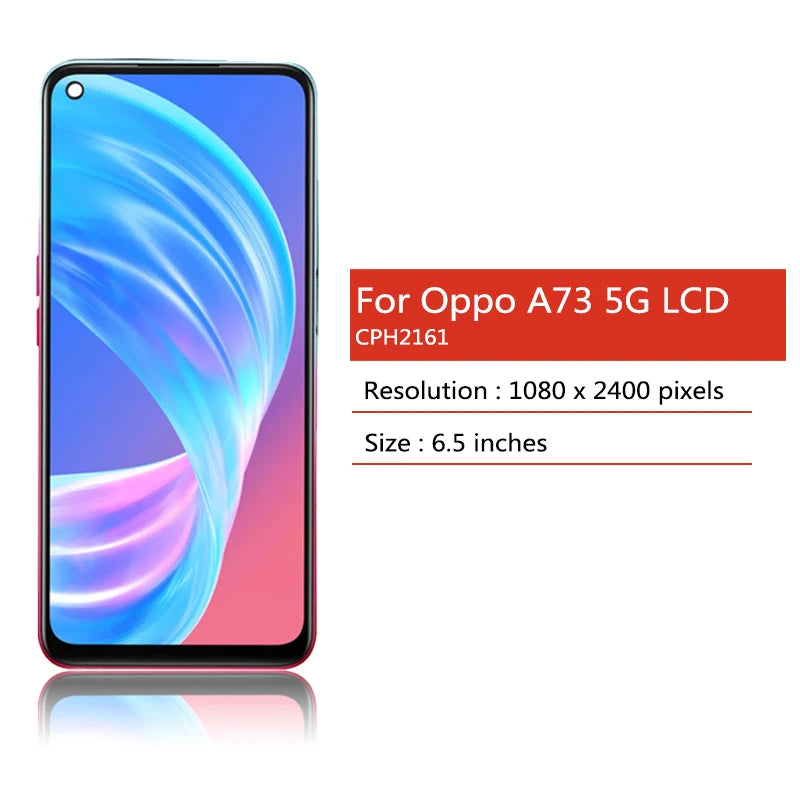 6.5" High Quality For Oppo A73 5G CPH2161 LCD Display Touch Screen For Oppo A73 5G LCD Assembly Replacement Display Digitizer  Oppo phone repair parts