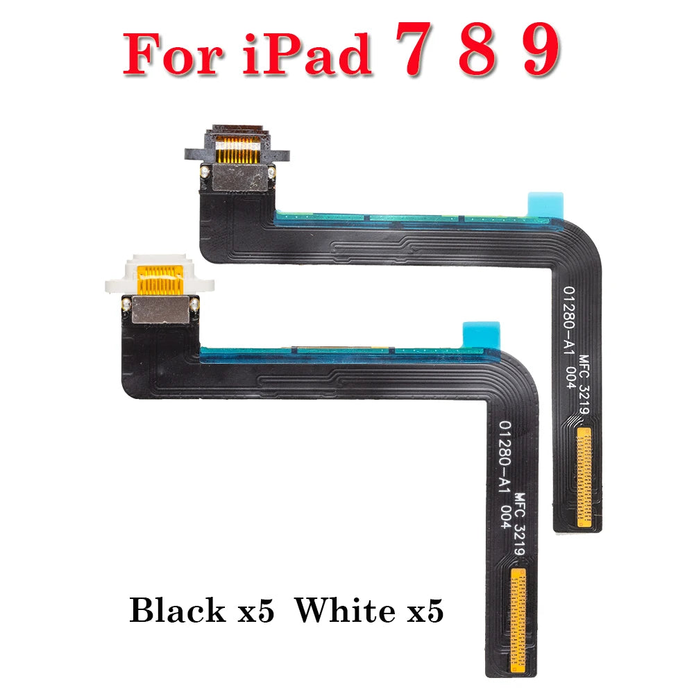 10-50Pcs Charger Dock Jack Socket Connector Data Flex Cable For iPad 5 6 7 8 9 air 1 2019 2020 2021 2017 2018 USB Charging Port iPad tablet repair parts