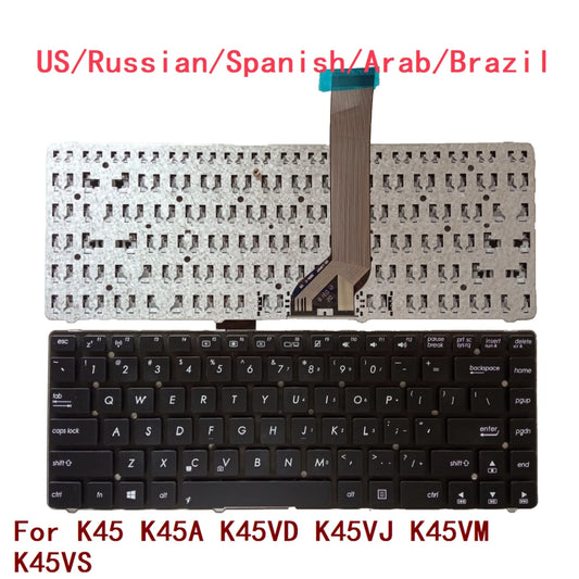 New US Russian Spanish Arab Brazil Laptop Keyboard For ASUS K45 K45A K45VD K45VJ K45VM K45VS Notebook PC Replacement ASUS laptop repair parts