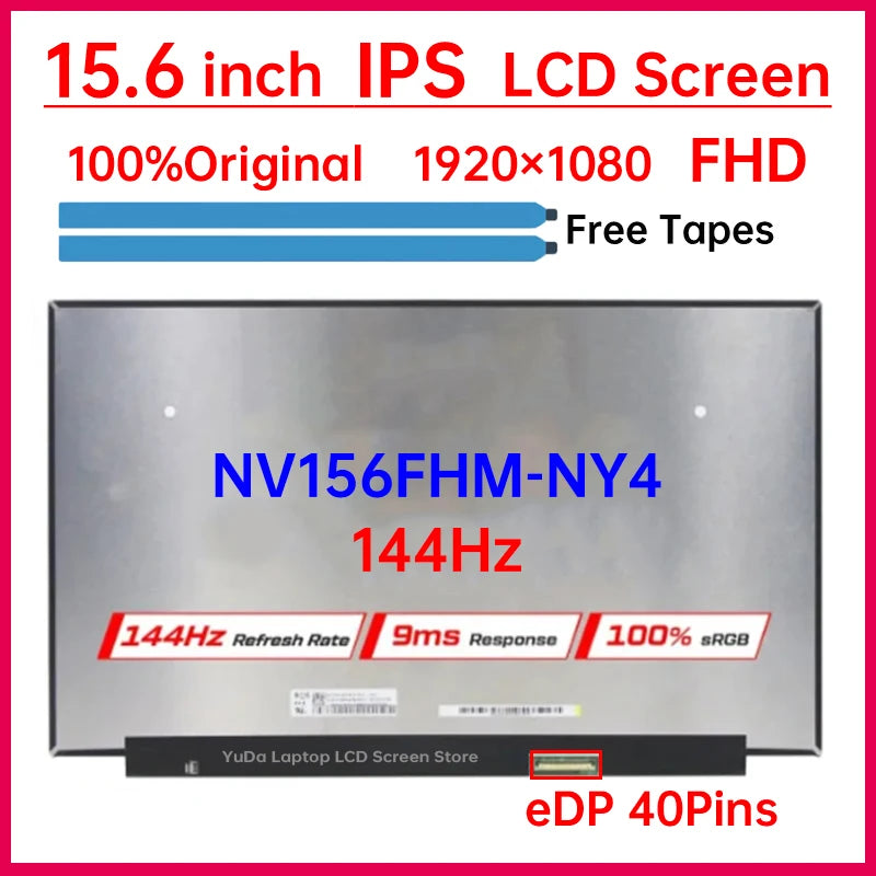 15.6" 144Hz LCD Screen NV156FHM NY4 NV156FHM-NY4 For Lenovo Legion 5-15ARH05H 5-15IMH05H 5P-15 S7-15ARH5 Display Matrix Panel Lenovo laptop repair parts