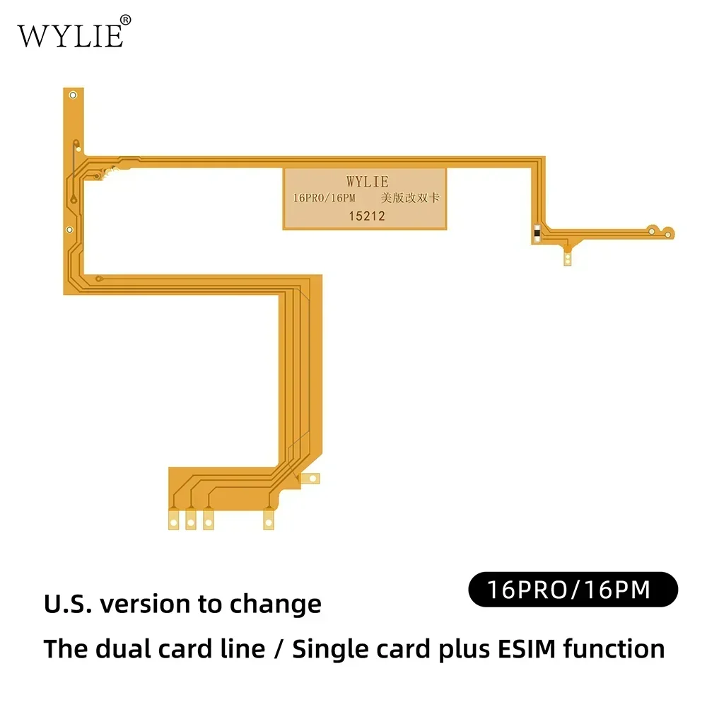 WYLIE Dual Card Change to Single Card Cable for IPHONE 14/15 16Pro Max Series eSIM to SIM No Need Separation No Damage Flex Part Professional Repair Tools