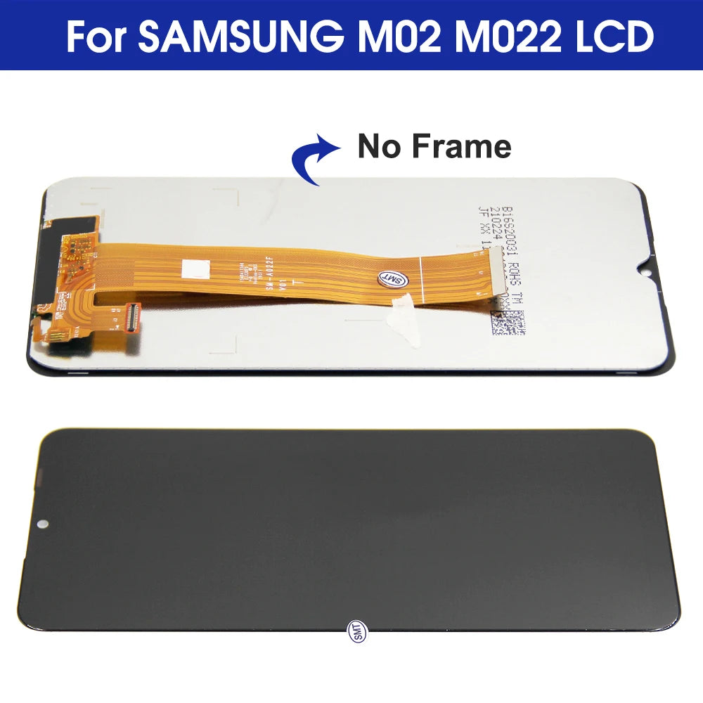 for Samsung M02 Screen Replacement, Samsung Galaxy M02 M022 M022F M022F/DS Lcd Display Digital Touch Screen Assembly with Frame Samsung phone repair parts