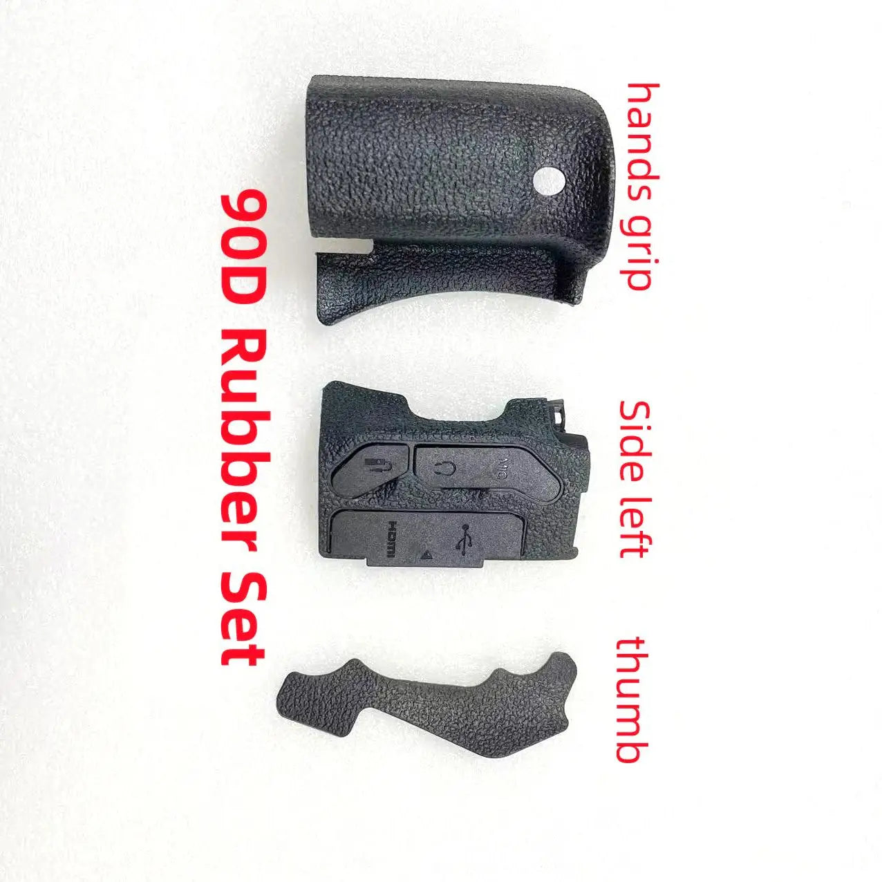 New Camera Body Rubber for Canon EOS 90D 90d Hands Grip Side Left Cover Thumb Rubber Replacement Repair Parts Digital Camera repair parts