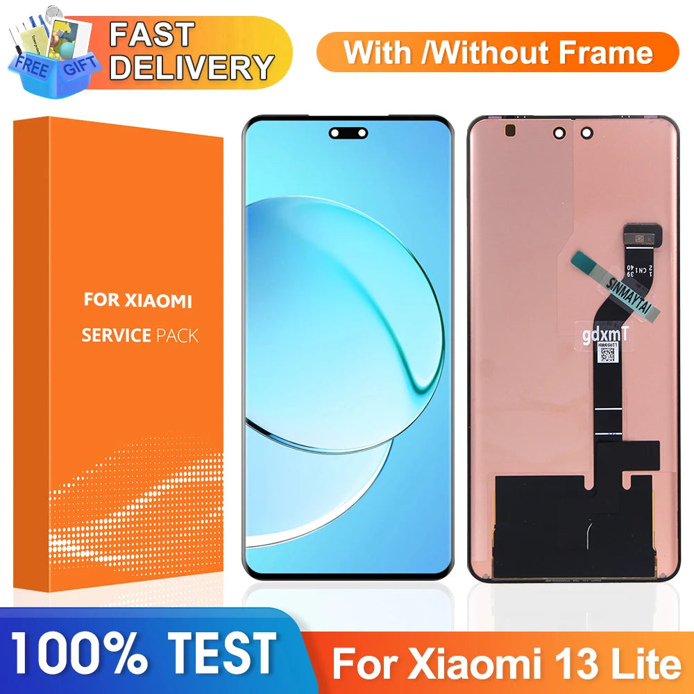 6.55" Screen Assembly for Xiaomi 13 Lite Lcd Display Digital Touch Screen with Frame for Xiaomi Mi 13 Lite Screen Parts Xiaomi phone repair parts