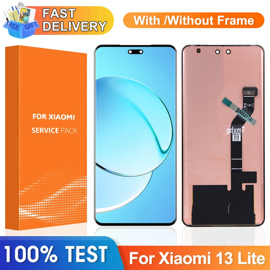 6.55" Screen Assembly for Xiaomi 13 Lite Lcd Display Digital Touch Screen with Frame for Xiaomi Mi 13 Lite Screen Parts Xiaomi phone repair parts