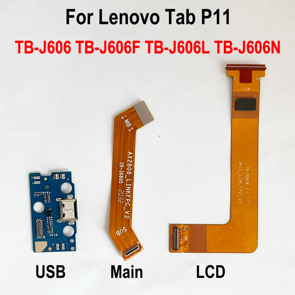 USB Charging Port Connector Charge Dock Board LCD Display Motherboard Flex Cable For Lenovo Tab P11 TB-J606F TB-J606L TB-J606 Lenovo Tablet repair parts