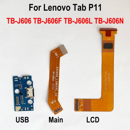 USB Charging Port Connector Charge Dock Board LCD Display Motherboard Flex Cable For Lenovo Tab P11 TB-J606F TB-J606L TB-J606 Lenovo Tablet repair parts