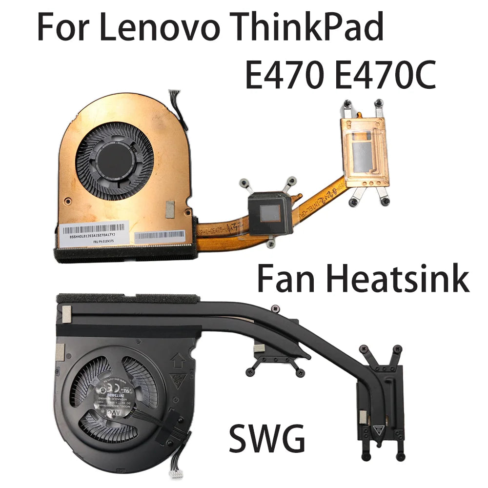 Original For Lenovo ThinkPad E470 E470C Laptop Fan Heatsink CPU Cooler Cooling FRU:01EN375 01EN376 SWG Lenovo laptop repair parts